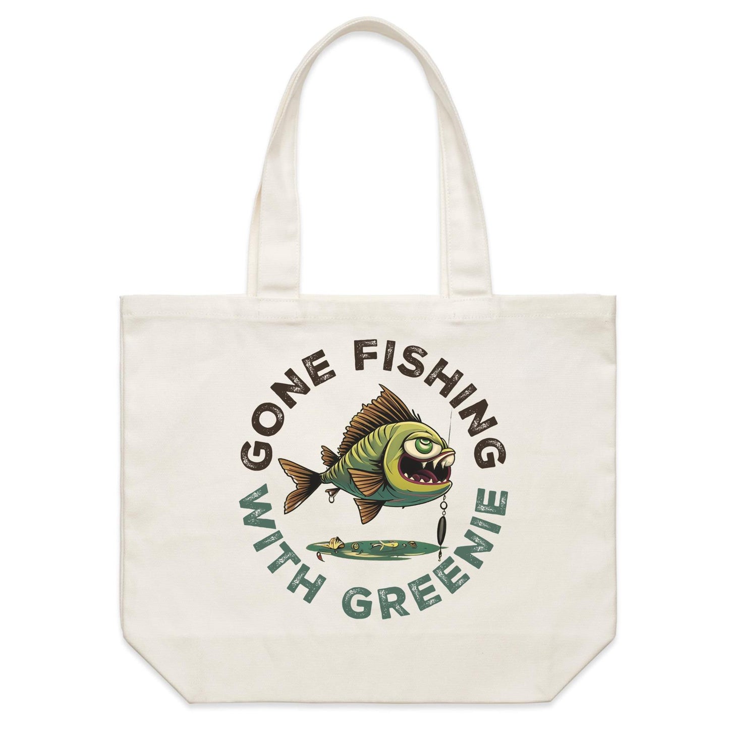 Gone Fishing Shoulder Canvas Tote Bag